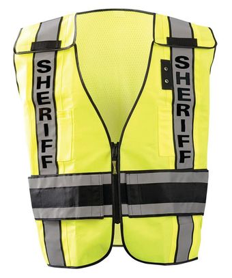Occunomix LUX-DPSS-DOR Deluxe Solid/Mesh Break-Away Public Safety Vest w/DOR, Sheriff Front