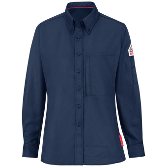 Bulwark-fr-womens-qs23-lightweight-woven-shirt-navy-front