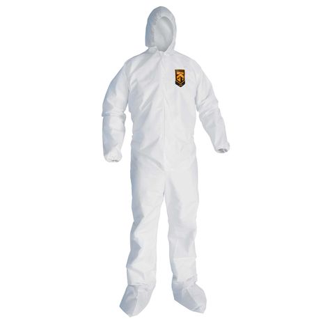 Kimberly Clark Kleenguard A20 White Coverall w/ Hood & Boots Front