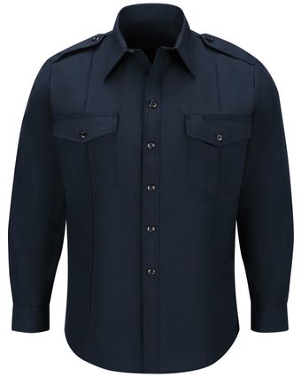 Workrite FR Fire Chief Shirt FSC4 Classic Long Sleeve Midnight Navy Front