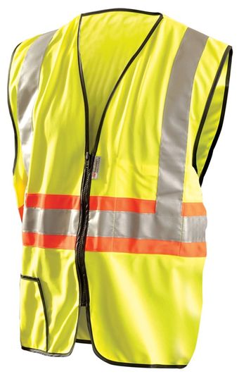 Occunomix Premium Solid Two-Tone Expandable Hi-Viz Vest LUX-SSG2TZ Front
