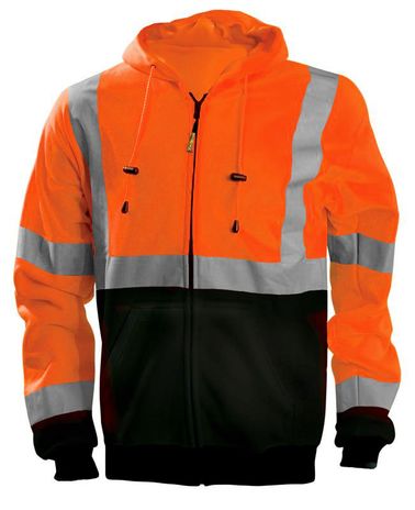 Occunomix LUX-HZSWTBX Full Zip Black Bottom X-Back Hoodie Orange Front