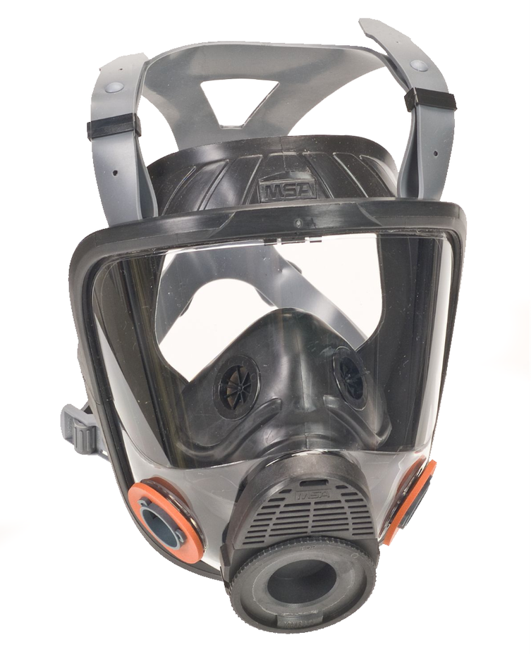 MSA Advantage 4200 Full-Mask Resp. Facepiece, Silicone, Rubber Harness ...