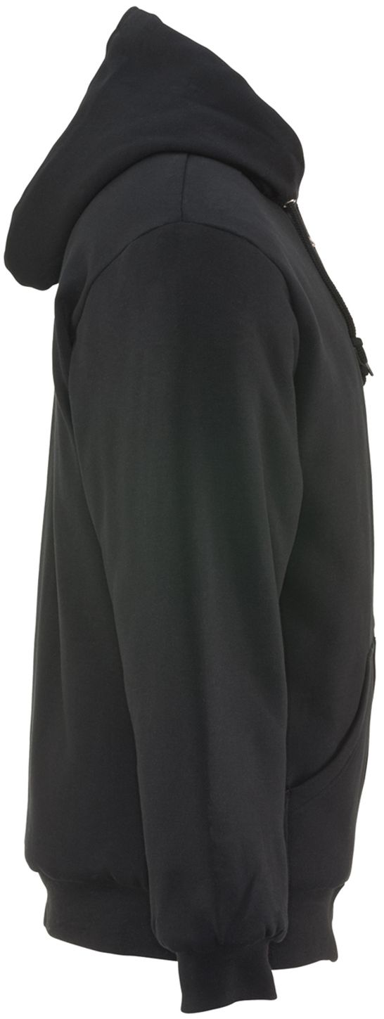 RefrigiWear 0488 Quilted Insulated Zipper Work Sweatshirt With Hood 3 Layer Black Right