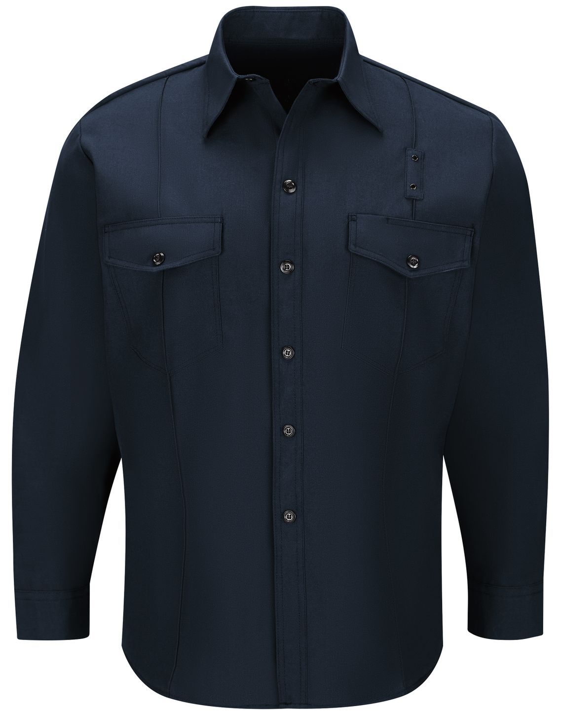 Workrite FR Firefighter Shirt FSF4, Classic Long Sleeve, Western Midnight Navy Front