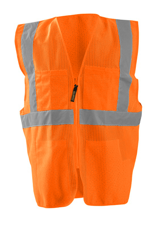 Occunomix OccuLux Vest LUX-SSGCS - Economy Mesh, Surveyors Hi Vis Front Orange