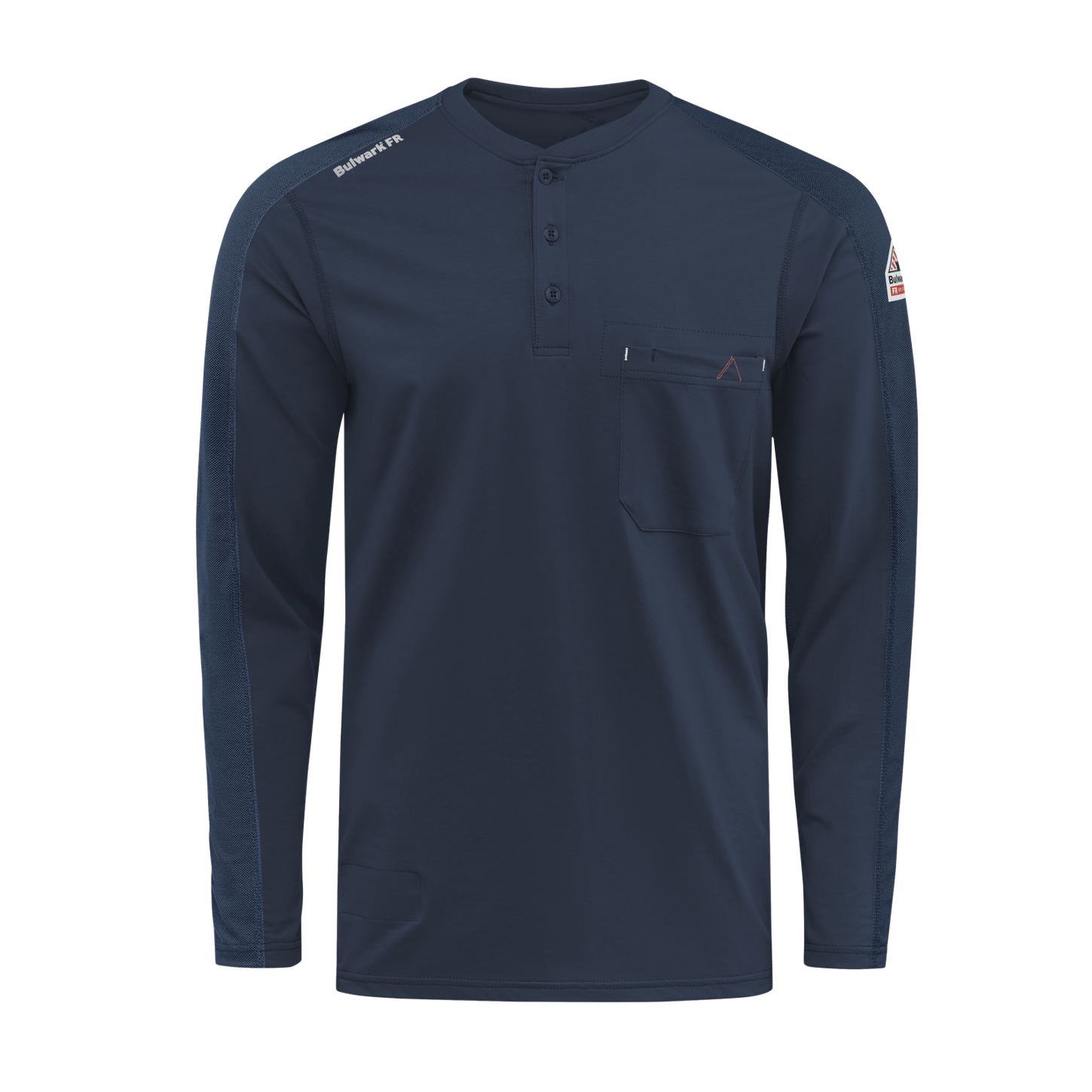 Bulwark-fr-stl2-mens-flex-knit-henley-navy-front
