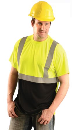 Class 2 Hi Vis T-Shirt with Black Bottom - Occunomix Occulux LUX-SSETPBK