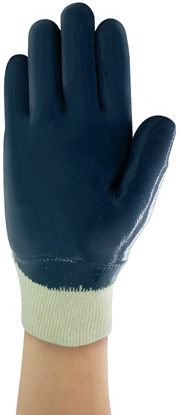 Ansell Hycron Heavy Nitrile Palm Dipped Glove 27-600 - Knit Wrist Back