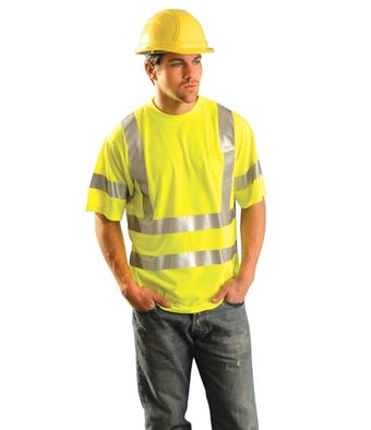 Occunomix LUX-SSETP3 Short Sleeve, Hi-Viz Dual Stripe Wicking T-shirt, Class 3
