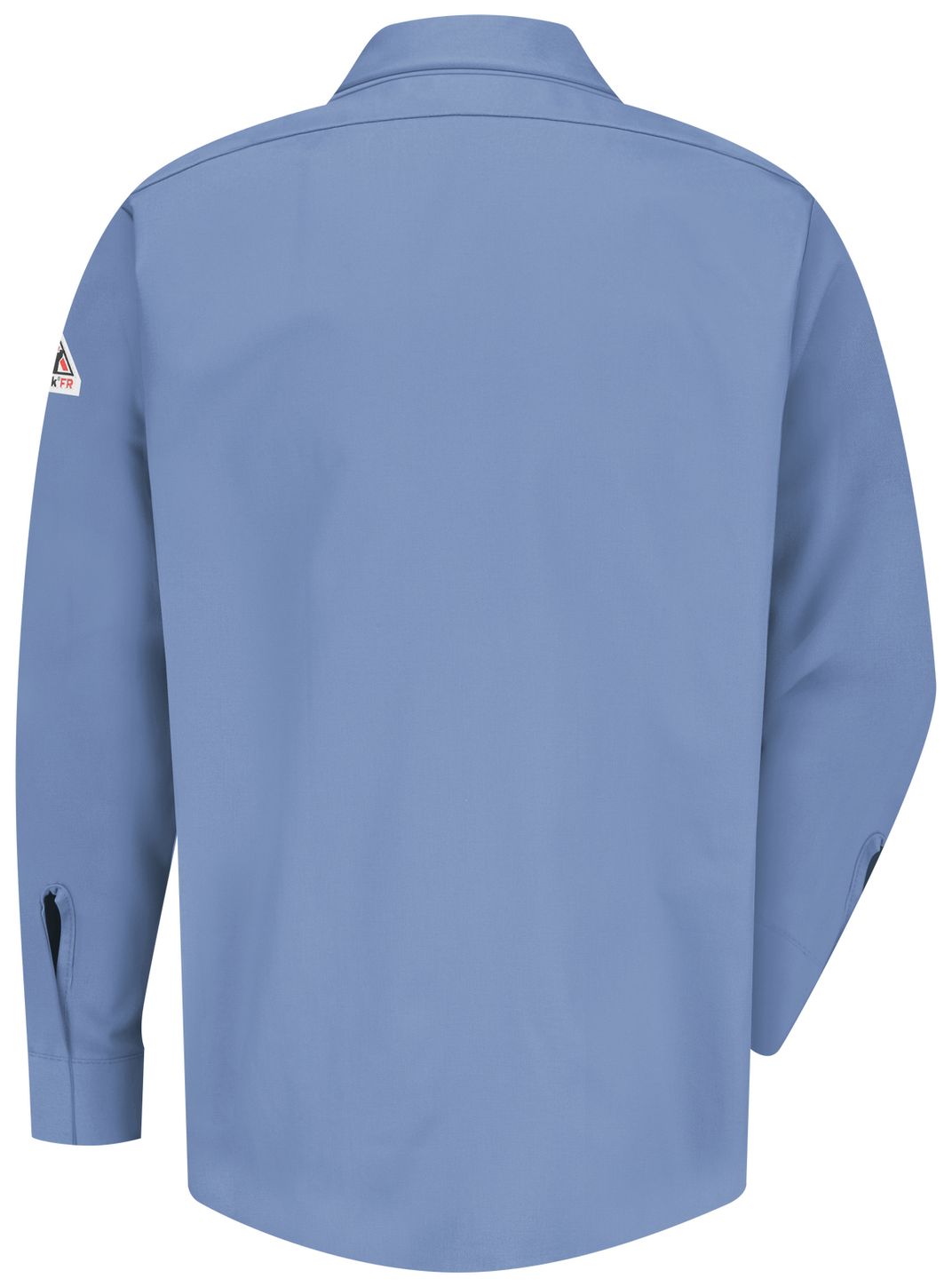 bulwark-fr-work-shirt-sls2-midweight-pocketless-concealed-gripper-light-blue-back.jpg