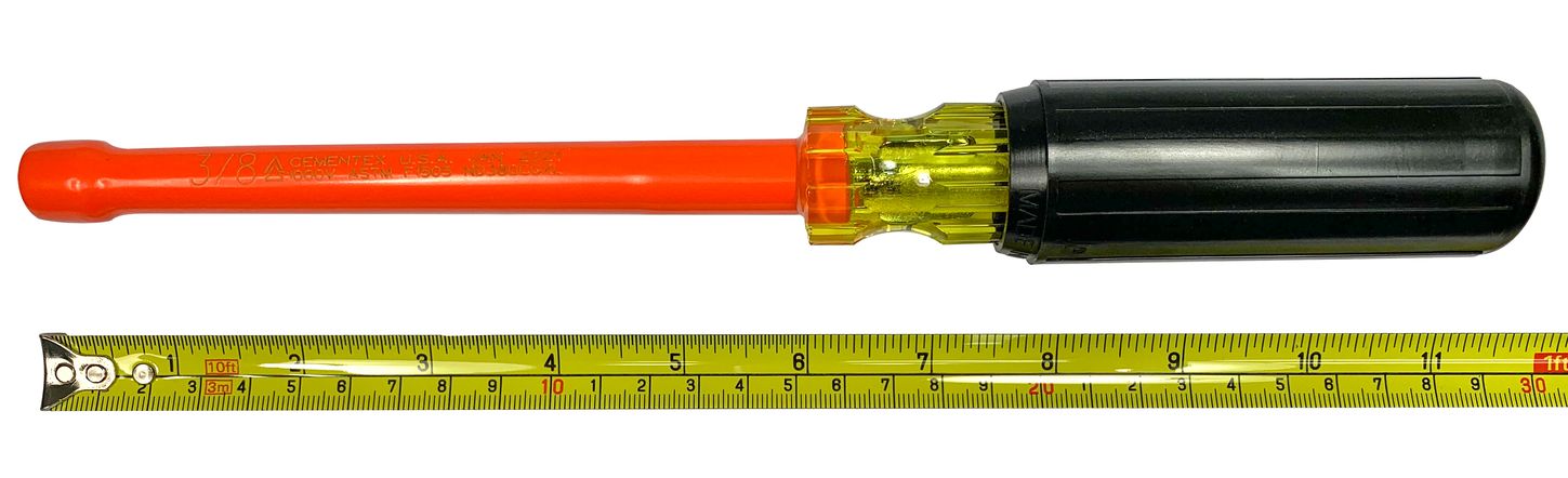 Cementex ND380XLCG Insulated Nut Driver 6-inch Shank Cushion Grip Size