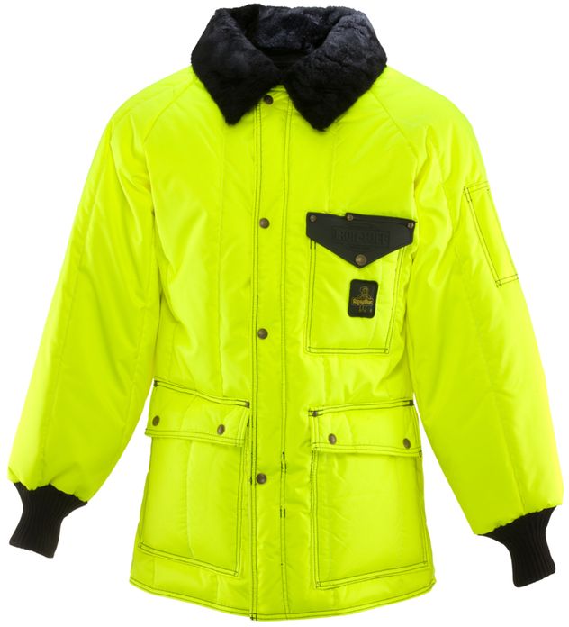RefrigiWear 0358HV HiVis Iron-Tuff Siberian Coat Lime Front