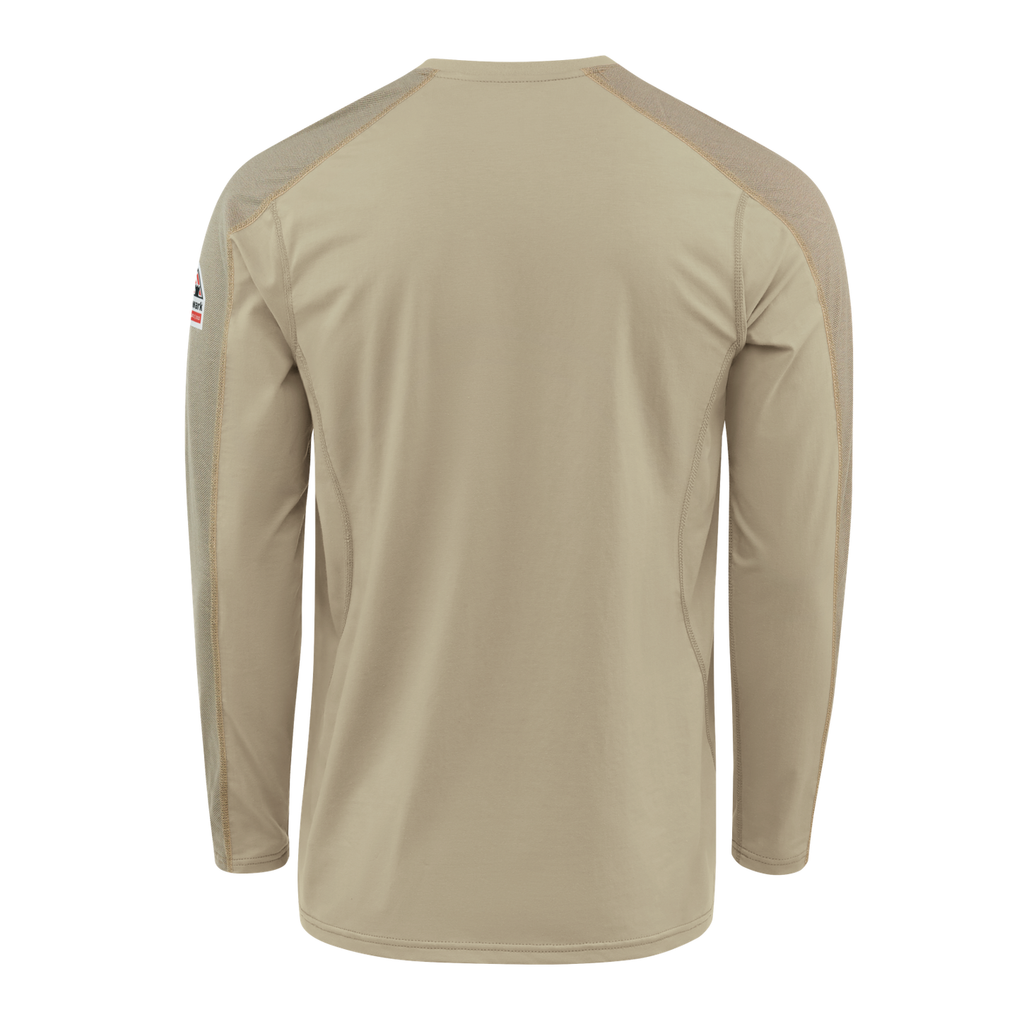 Bulwark-fr-stl2-mens-flex-knit-henley-khaki-back