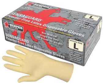 MCR Safety SensaGuard Latex Disposable Gloves 5055 Powder-Free