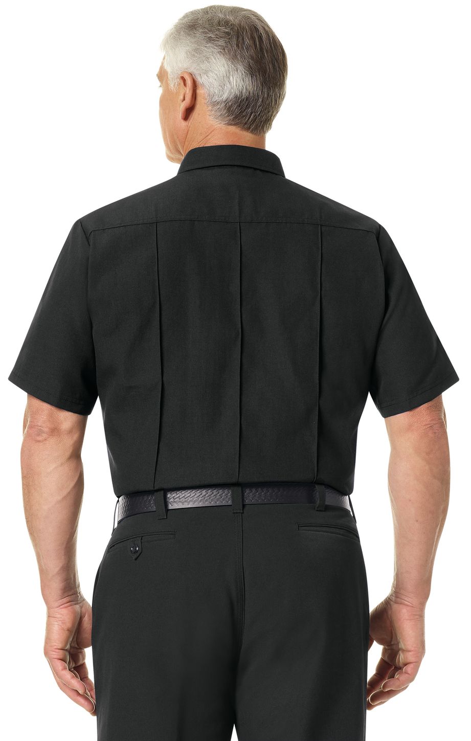 Workrite FR Firefighter Shirt FSF2 Classic Short Sleeve Black Example Back