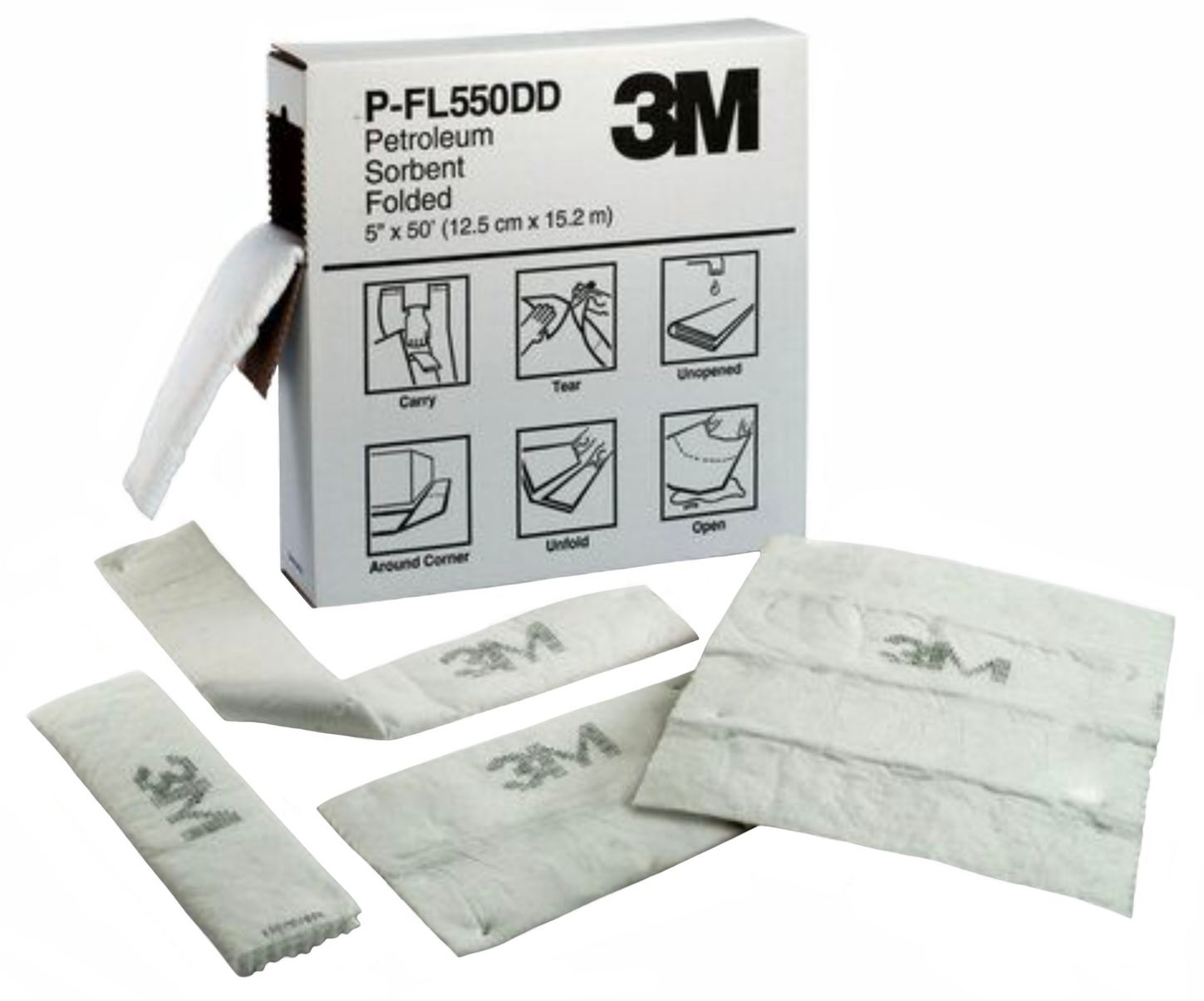 3M Petroleum Sorbent Folded Sheets - High Capacity P-FL550DD