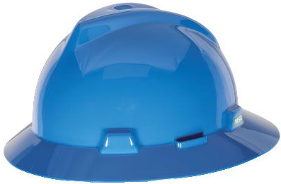 MSA 454670 Skullgard Full Brim Hard Hat - Staz-On Suspension - Blue