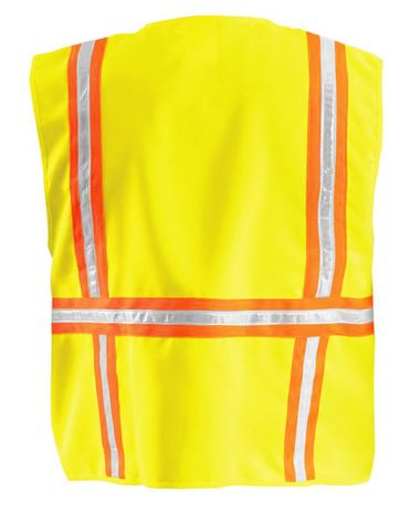 Occunomix LUX-XTRANS Hi-Viz Solid Two-Tone Surveyor Vest Yellow Back
