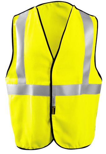 Occunomix LUX-SSBRPFR Hi-Viz Premium Flame Resistant 5-PT Break-Away Solid Vest Front