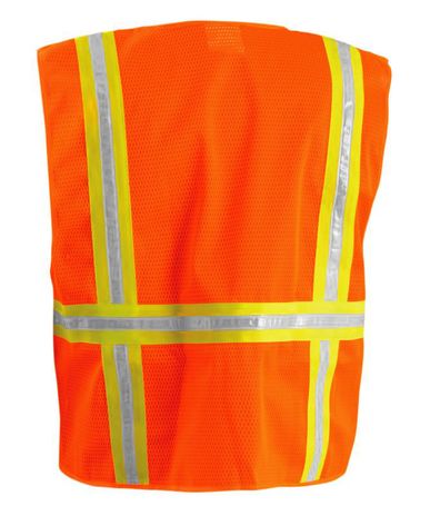Occunomix LUX-XTRNSM Hi-Viz Mesh Two-Tone Surveyor Vest Orange Back