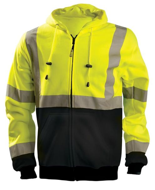 Occunomix LUX-SWTHZBK Hi-viz Black Bottom Hoodie, Class 3 Front