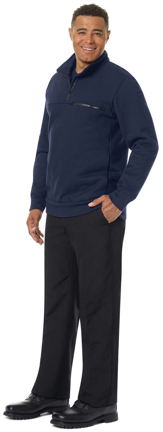 Workrite FR Sweathirt FT71, 1/4 Zip Navy Example Left