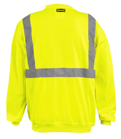 Occunomix Classic Lightweight Crew High Viz Sweatshirt LUX-SWTL Back