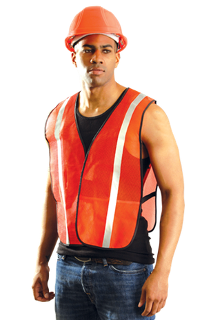 Occunomix LUX-XSBM Hi-Viz Mesh Silver Reflective Vest Example