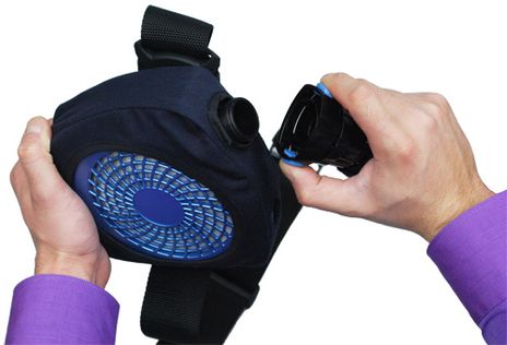 Hose Attachment Detail for Chicago Protective RF-Kit Fan Blower for Arc Flash Suit